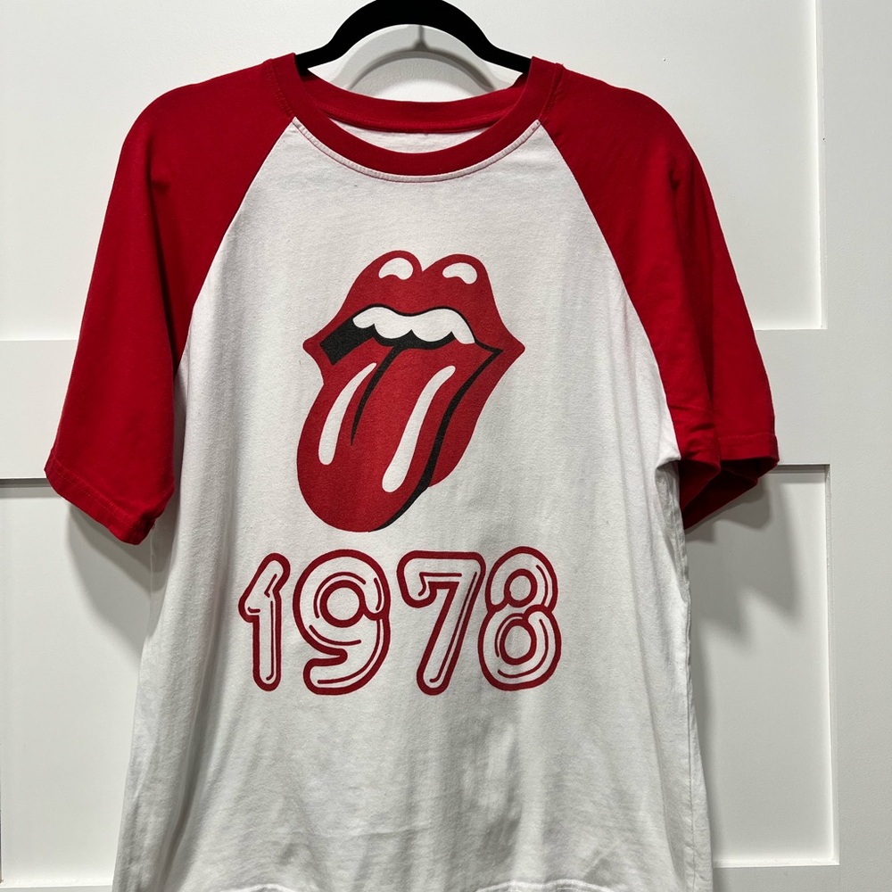 The Rolling Stones Red and White Graphic Tee